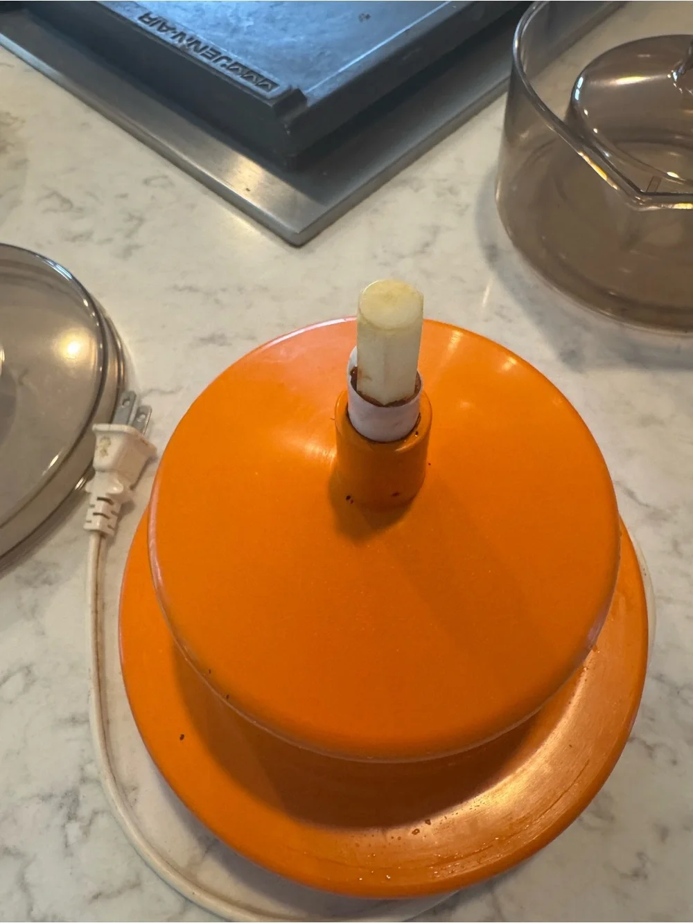 General Electric Orange & White Electric Food Grinder
